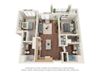 Oaks Landings_3D_2 Bedroom_2A Floor Pan